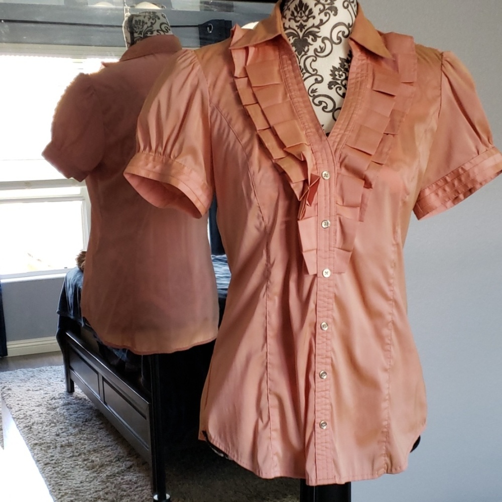 Express short sleeved ruffle shirt